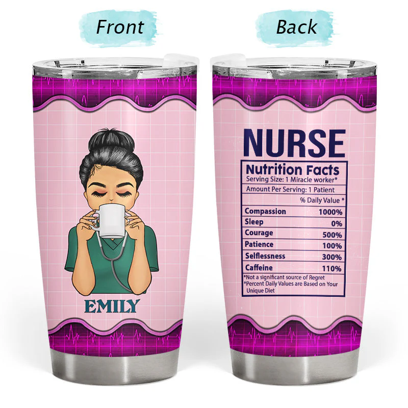 Nurse Nutrition Facts Nurse - Personalized Custom Tumbler - Image 3