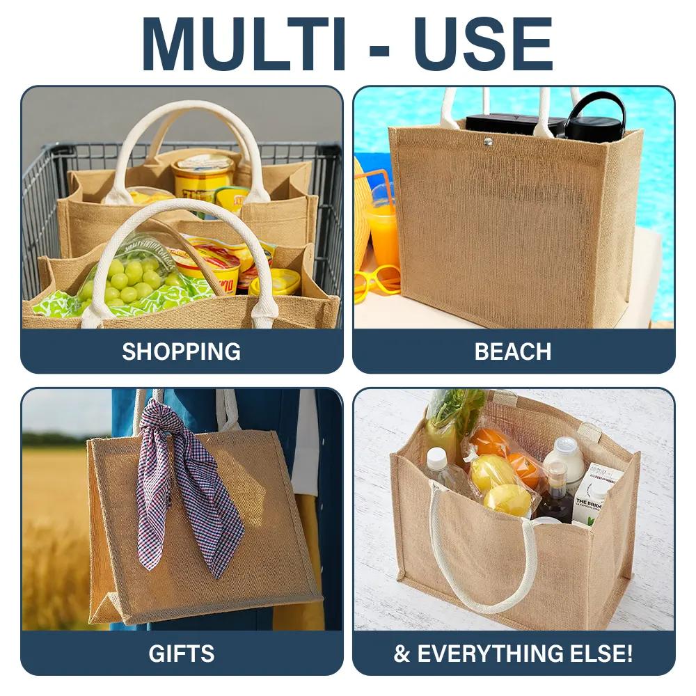 Ocean Air And Salty Hair - Personalized Jute Beach Bag - Image 6