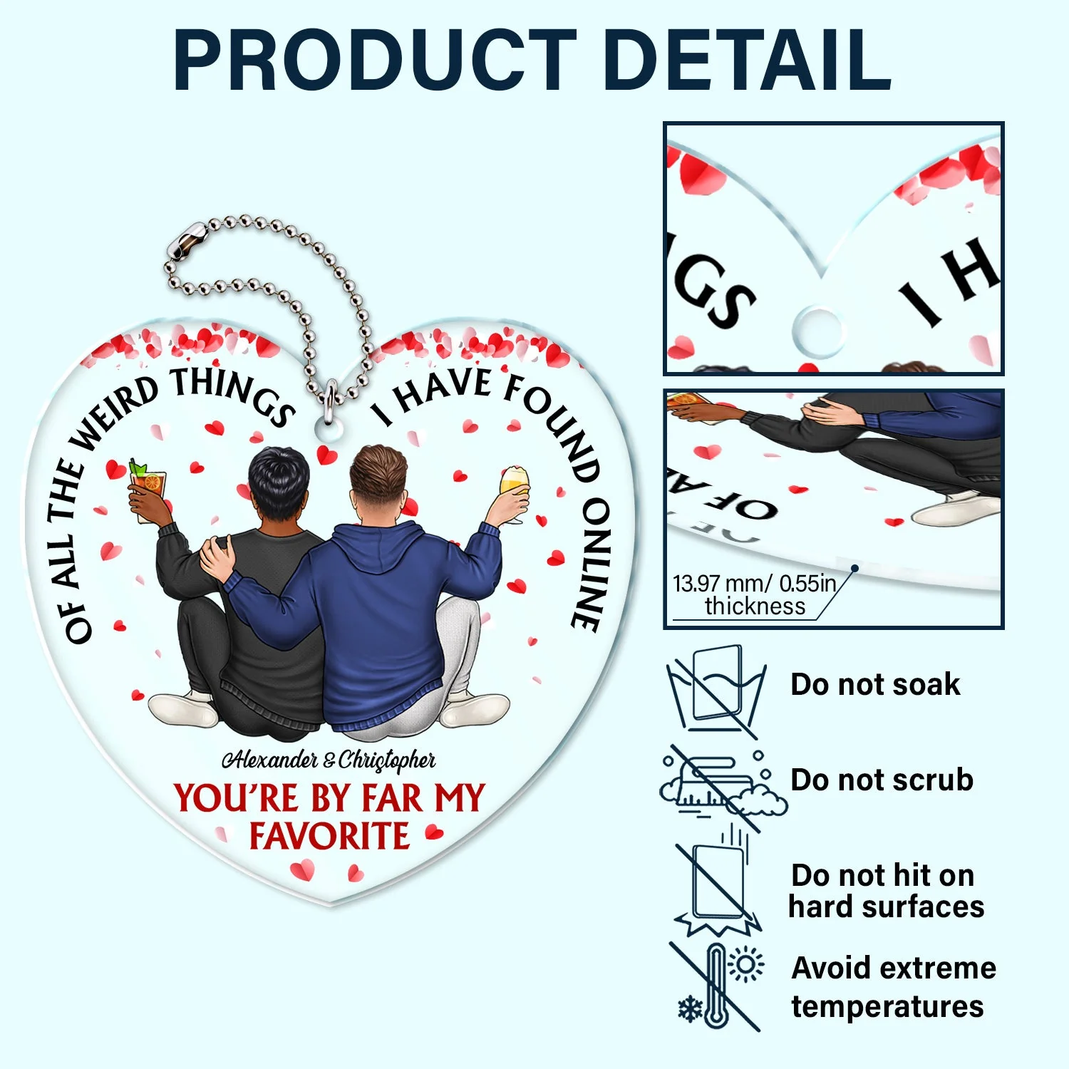 Of All The Weird Thing - Birthday, Anniversary Gift For Spouse, Husband, Wife, Couple - Personalized Acrylic Car Hanger - Image 5