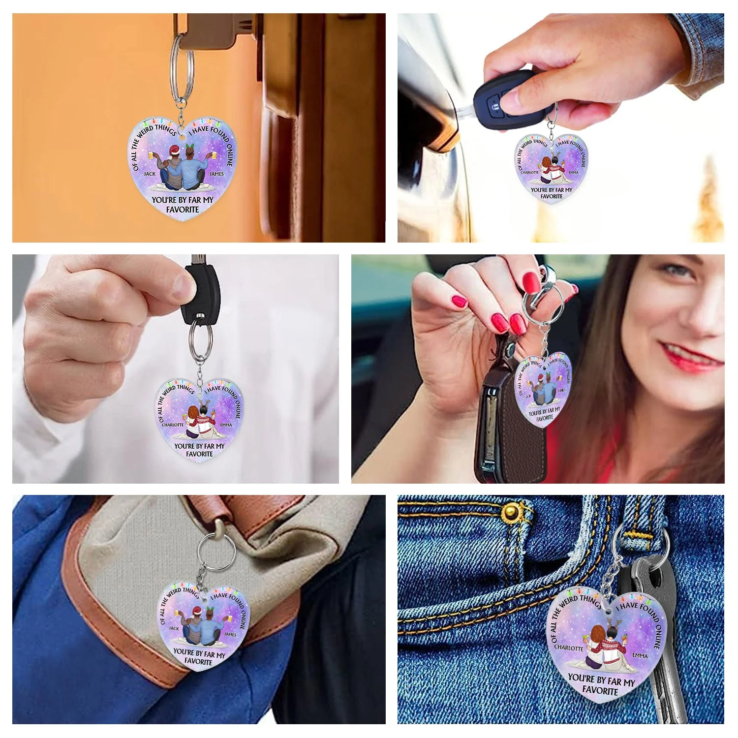 Of All The Weird Things - Anniversary, Loving Gift For Couples, Husband, Wife - Personalized Acrylic Keychain - Image 6
