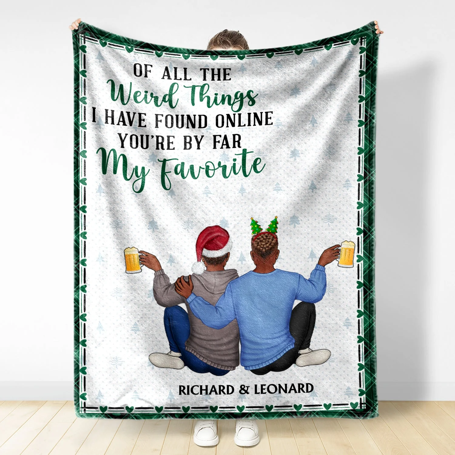 Of All The Weird Things - Anniversary, Loving Gift For Couples, Husband, Wife - Personalized Fleece Blanket - Image 2