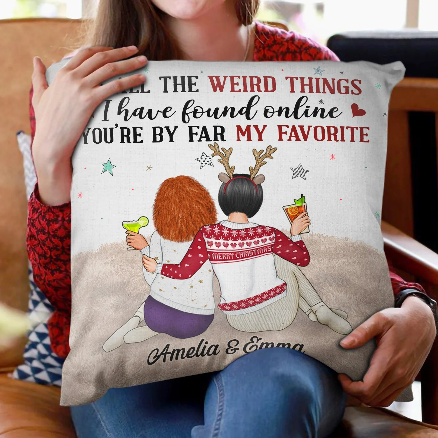 Of All The Weird Things - Anniversary, Loving Gift For Couples, Husband, Wife - Personalized Pillow - Image 2