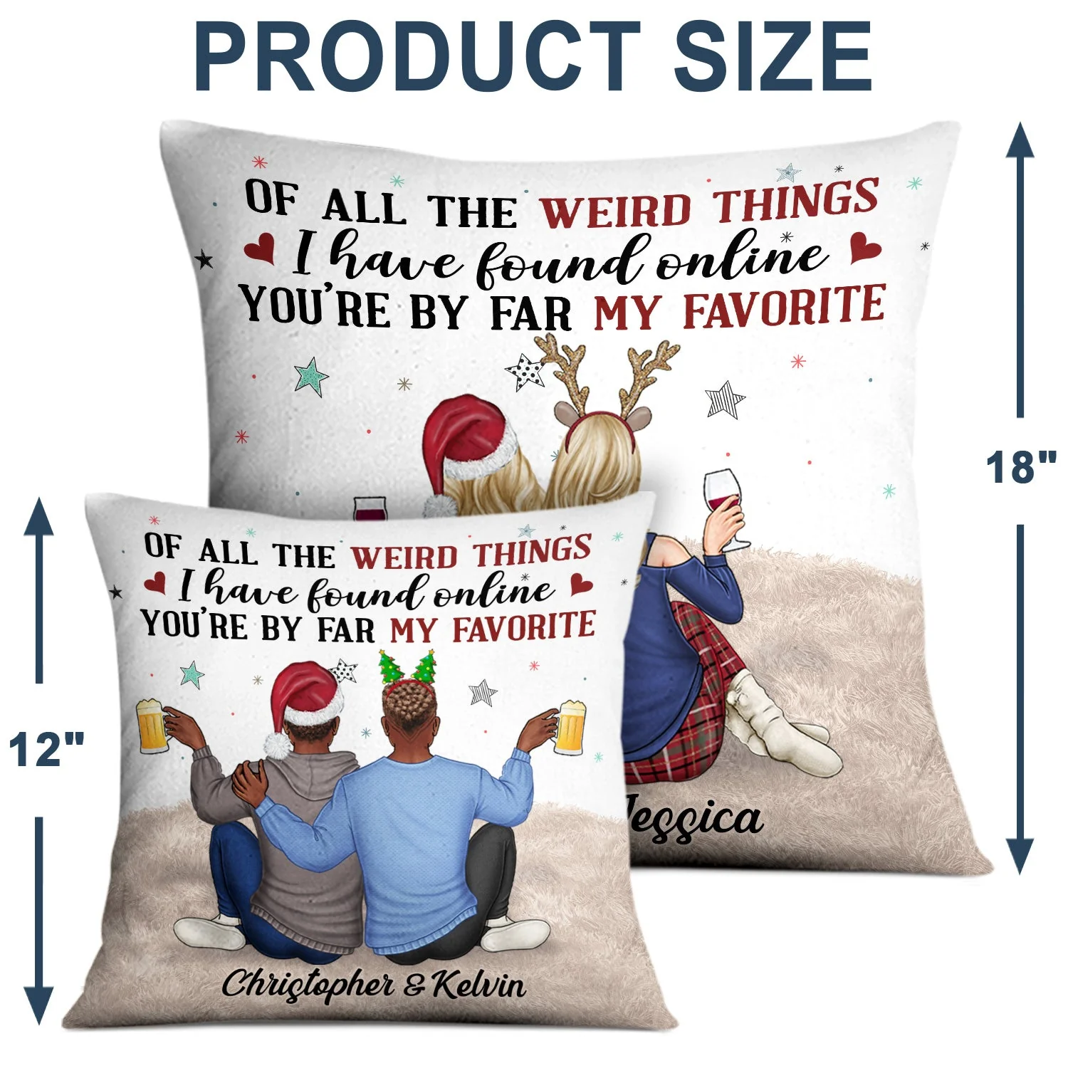 Of All The Weird Things - Anniversary, Loving Gift For Couples, Husband, Wife - Personalized Pillow - Image 4