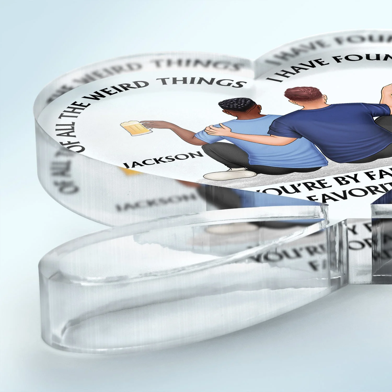 Of All The Weird Things - Anniversary, Loving Gift For Spouse, Couples, Husband, Wife - Personalized Heart Infinity Shaped Acrylic Plaque - Image 3