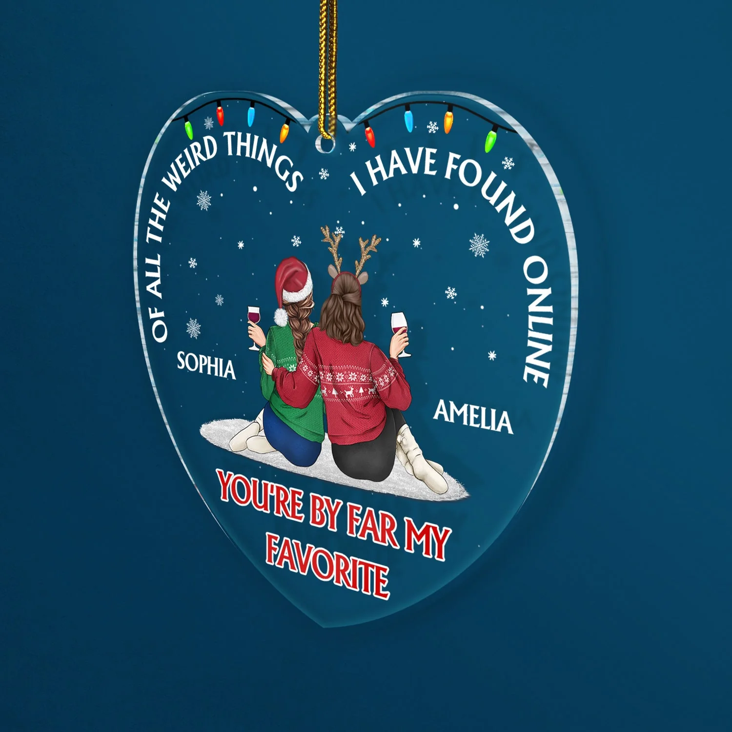 Of All The Weird Things - Christmas Gift For Couples, Husband, Wife - Personalized Custom Shaped Acrylic Ornament - Image 2