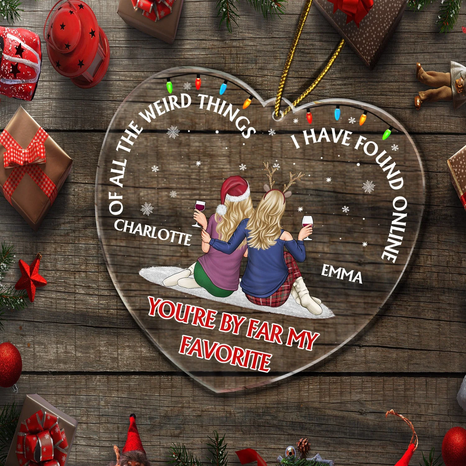 Of All The Weird Things - Christmas Gift For Couples, Husband, Wife - Personalized Custom Shaped Acrylic Ornament - Image 5