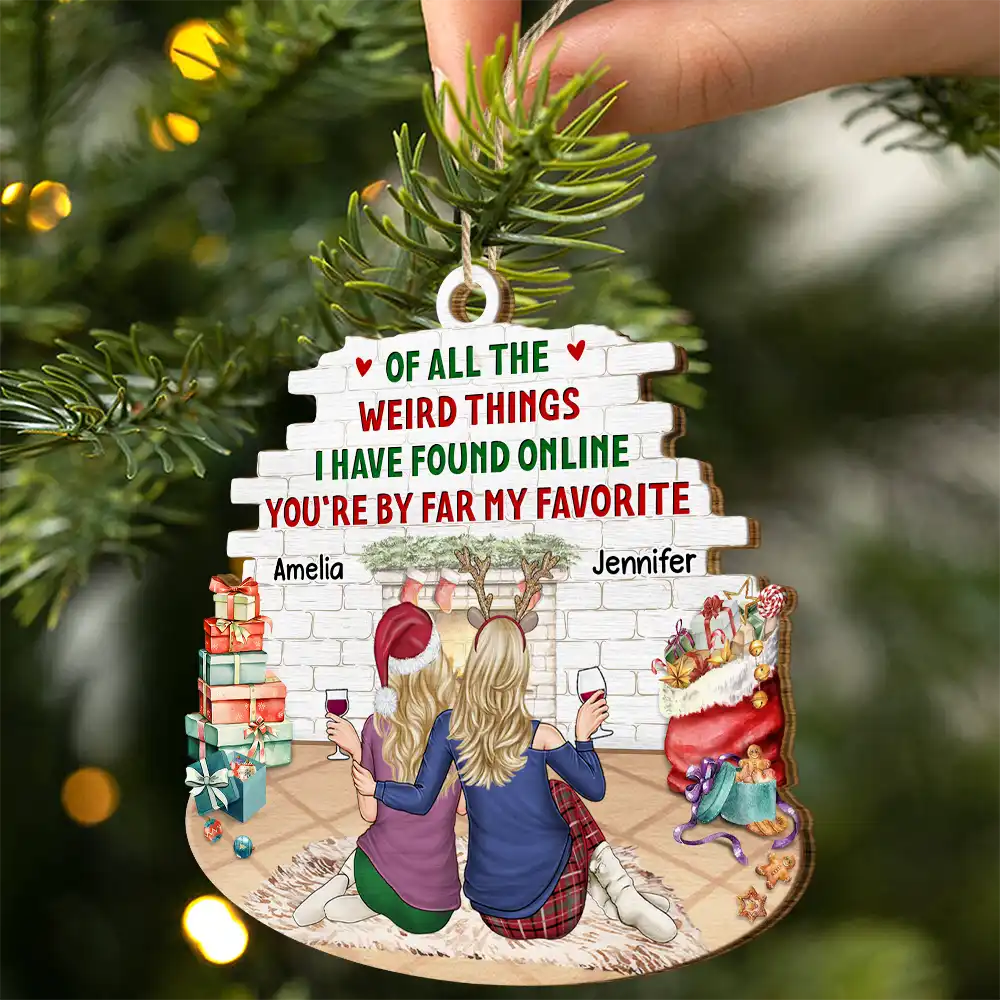 Of All The Weird Things I Have Found Online Couples Christmas - Personalized Custom Shaped Wooden Ornament - Image 2