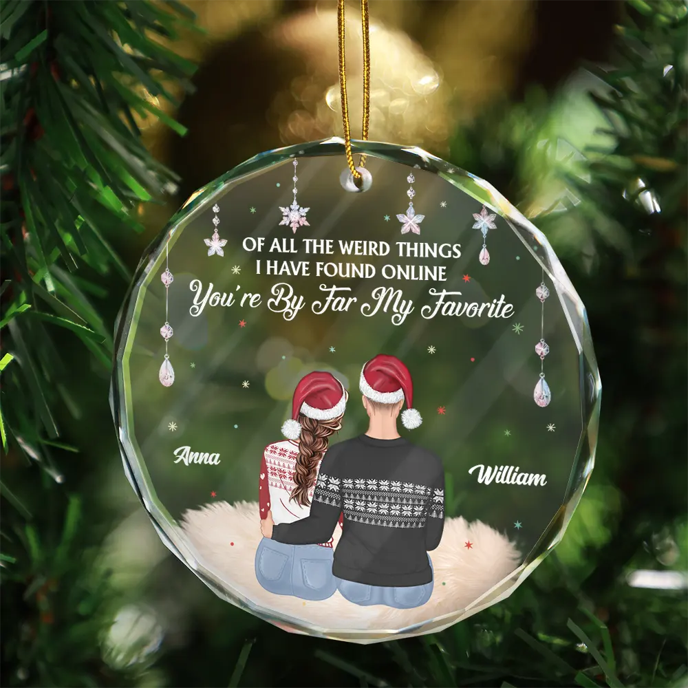Of All The Weird Things - Personalized Glass Ornament - Image 3