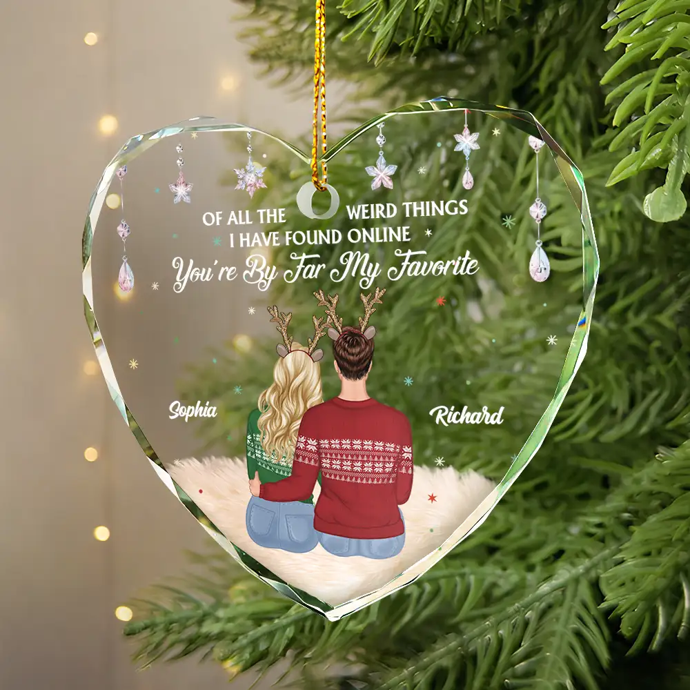 Of All The Weird Things - Personalized Glass Ornament - Image 4