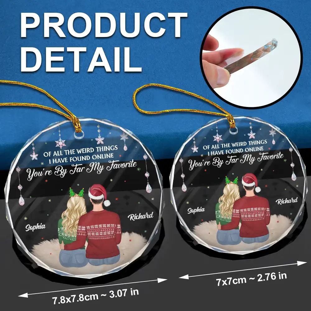 Of All The Weird Things - Personalized Glass Ornament - Image 6