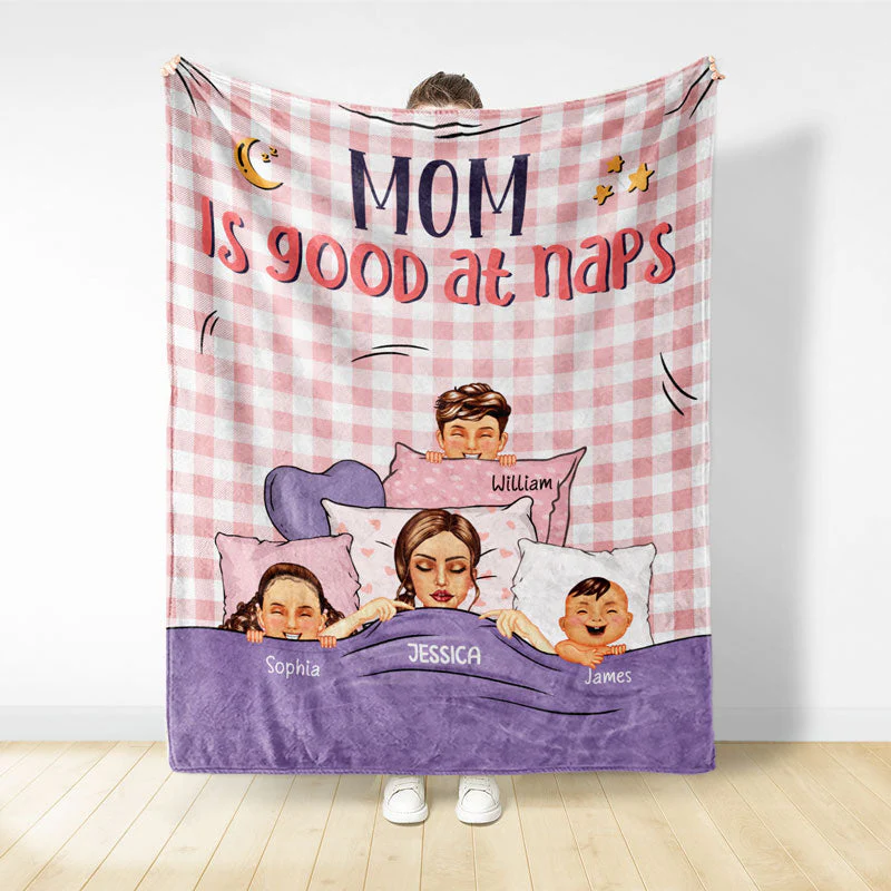 Official Nap Queen Mama - Gift For Mom - Personalized Custom Blanket - Image 2