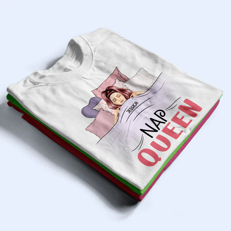 Official Nap Queen Sleep Mama - Gift For Mom - Personalized Custom T Shirt - Image 2