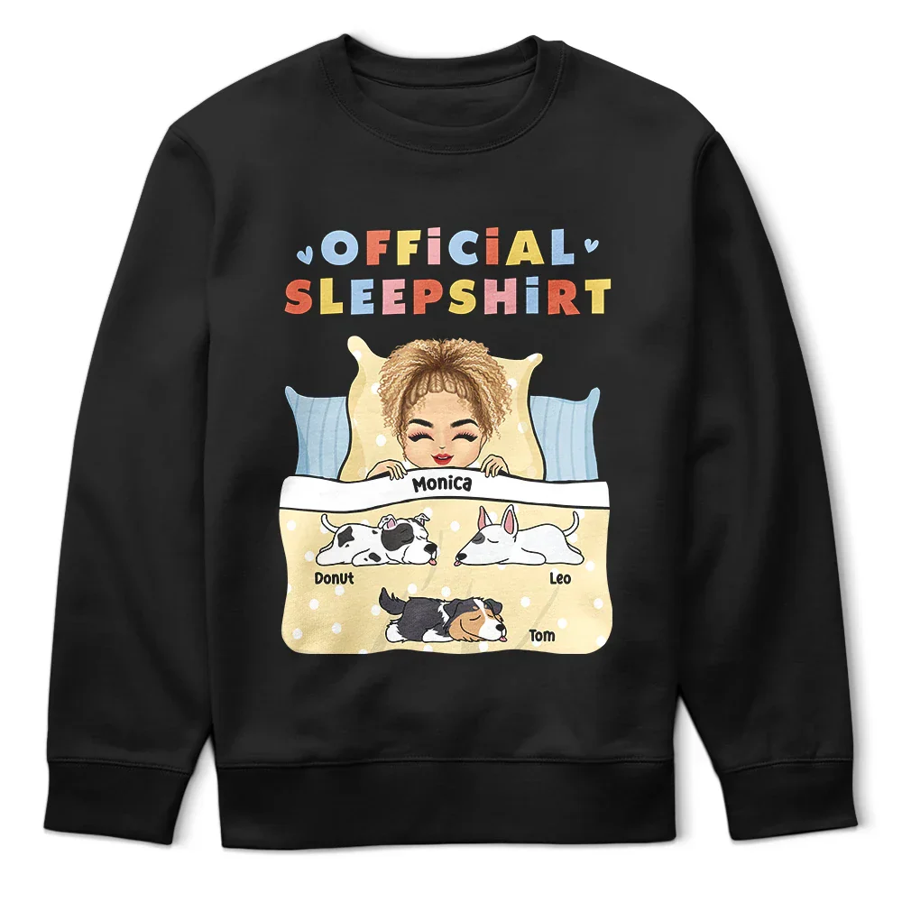 Official Sleepshirt Dog Mom Dog Dad - Personalized T Shirt - Image 5