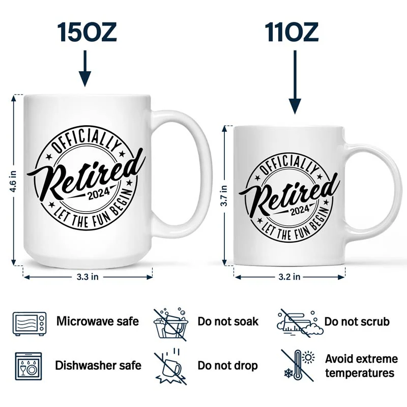 Officially Retired Let The Fun Begin - Personalized Mug - Image 4