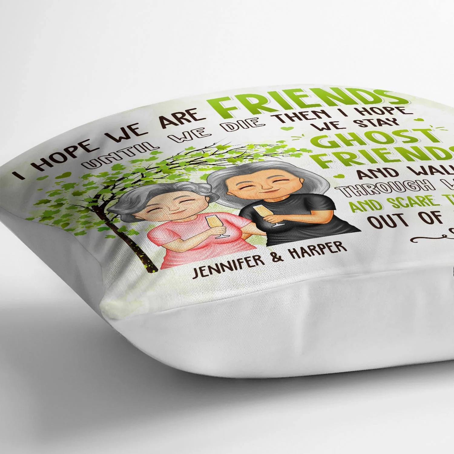 Old Bestie I Hope We Are Friends Until We Die - Gift For Bestie - Personalized Pillow - Image 3