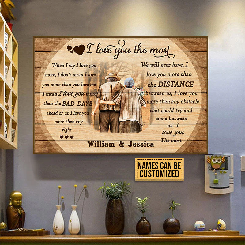 Old Couple I Love You The Most Custom Poster, Gifts For Wedding, Anniversary, Birthday, Grandparents' Day Gift - Image 2
