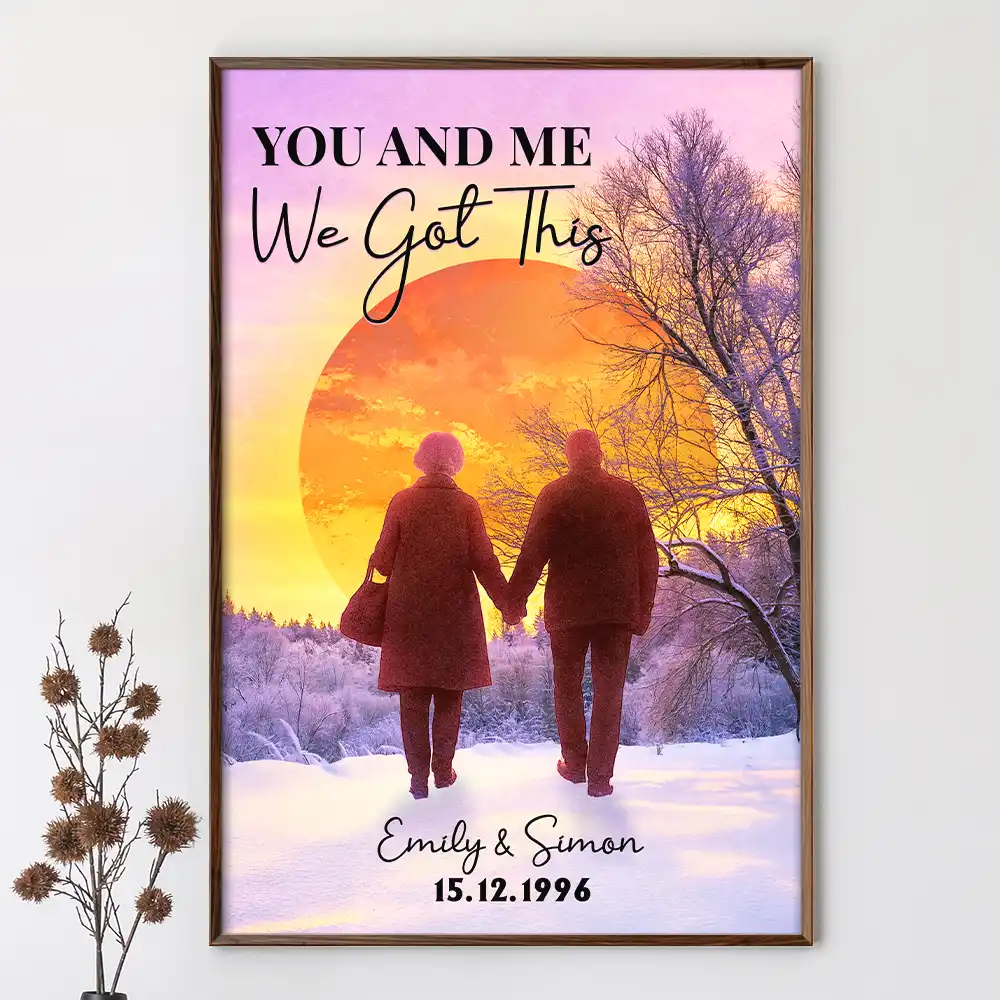 Old Couple I Want To Hold Your Hand At 80 Say We Made It - Personalized Poster - Image 3