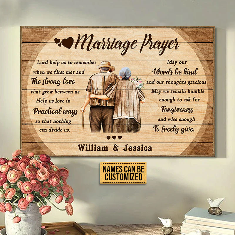 Old Couple Marriage Prayer Custom Poster, Gifts For Wedding, Anniversary, Birthday, Grandparents' Day Gift - Image 3
