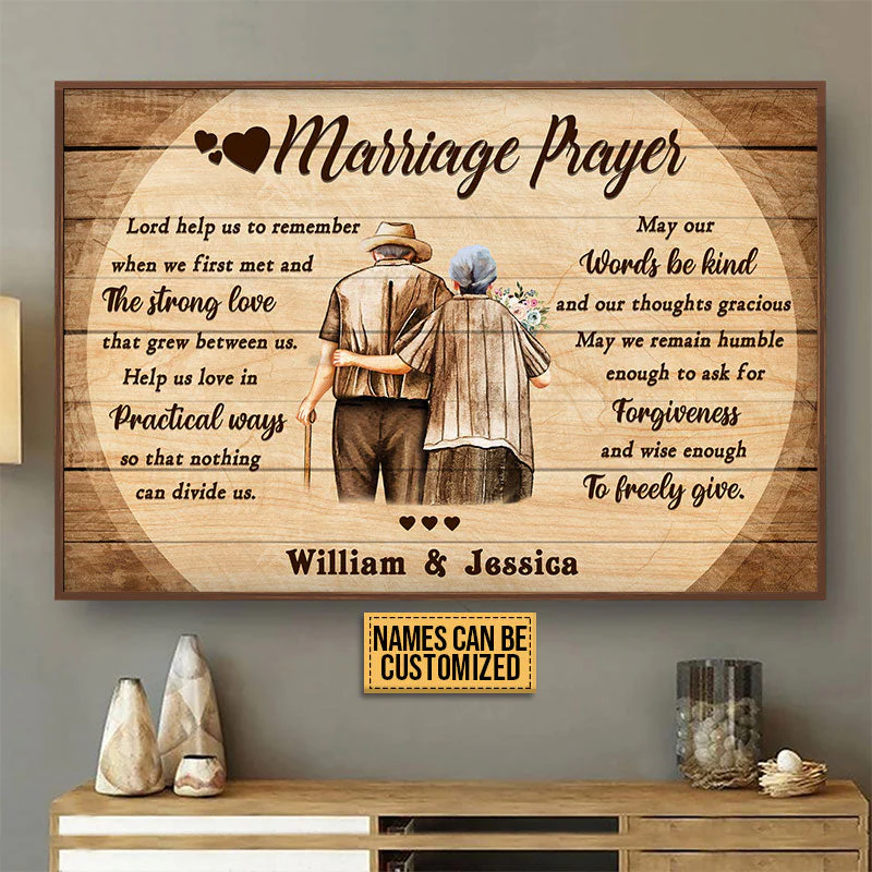 Old Couple Marriage Prayer Custom Poster, Gifts For Wedding, Anniversary, Birthday, Grandparents' Day Gift - Image 4