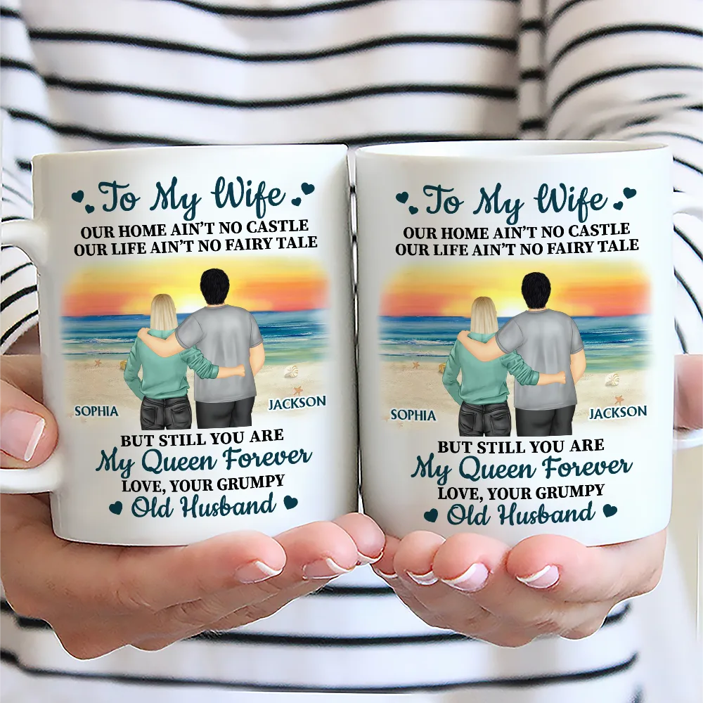 Old Couple Our Home Ain't No Castle - Personalized Mug - Image 2