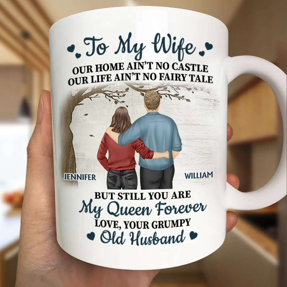 Old Couple Our Home Ain't No Castle - Personalized Mug - Image 3