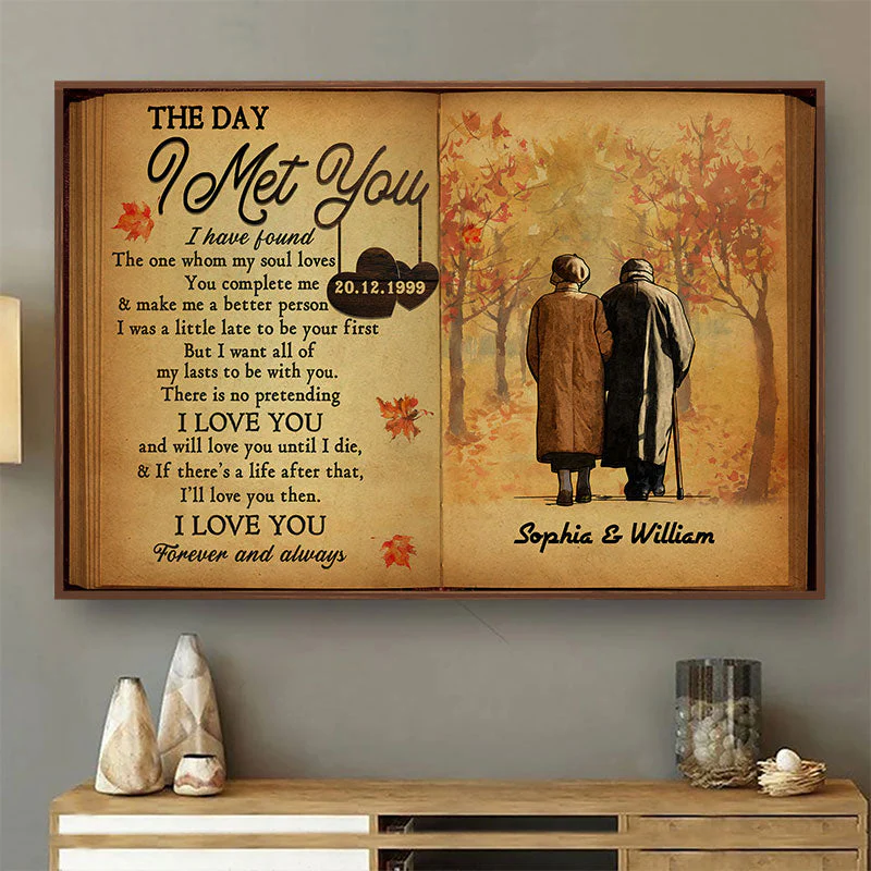 Old Couple The Day I Met You - Anniversary Gift - Personalized Custom Poster - Image 2