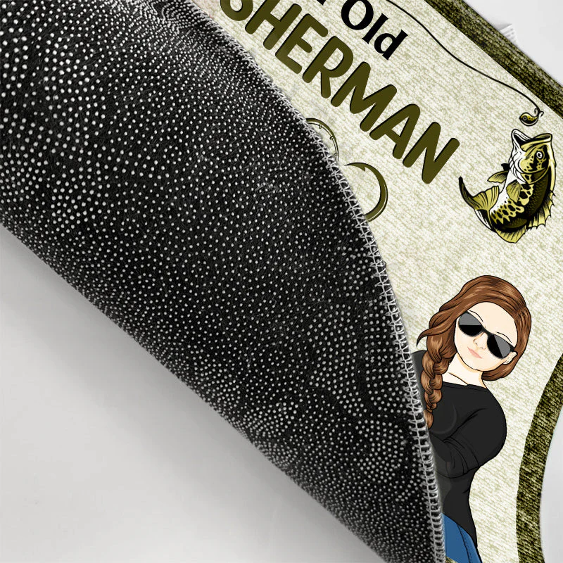 Old Fisherman Best Catch Live Here - Fishing Gift - Personalized Custom Doormat - Image 3