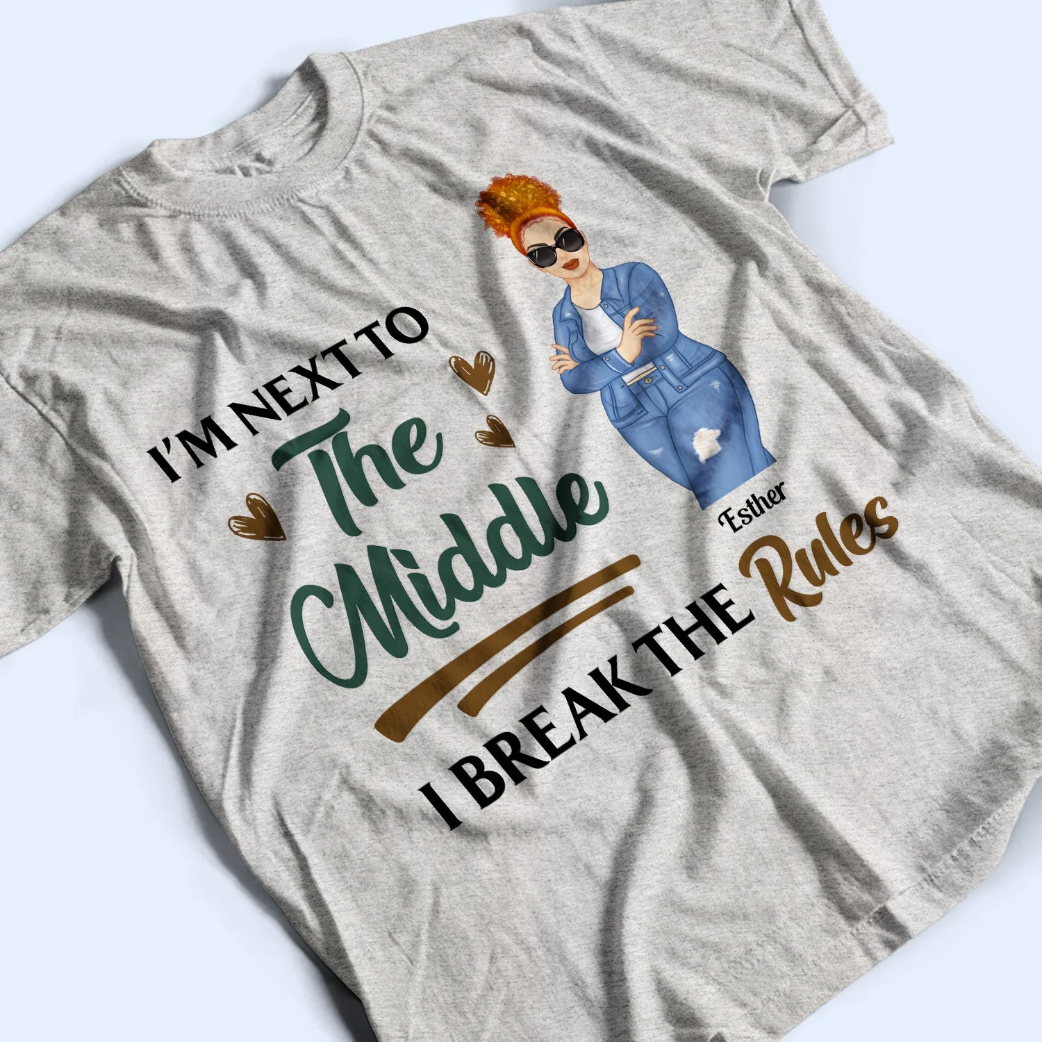 Oldest, Middle & Youngest - Gift For Sisters - Personalized Custom T Shirt - Image 3