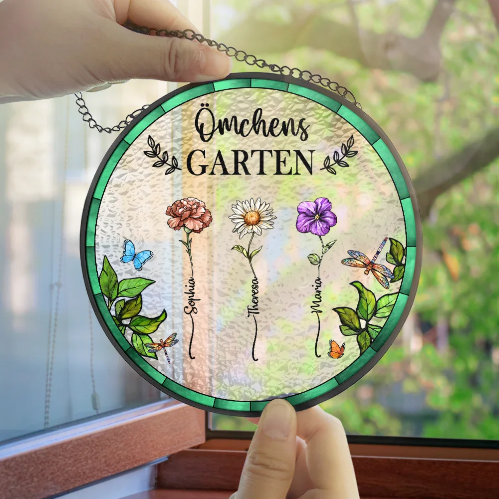 Omas Mamas Garten - Personalisierter Buntglas-Fenster-Sonnenfänger Zum Aufhängen - Image 4