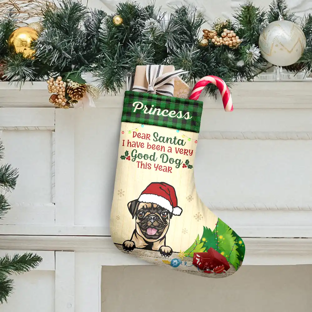 On The Naughty List And I Regret Nothing Cat Dog - Personalized Christmas Stocking - Image 2