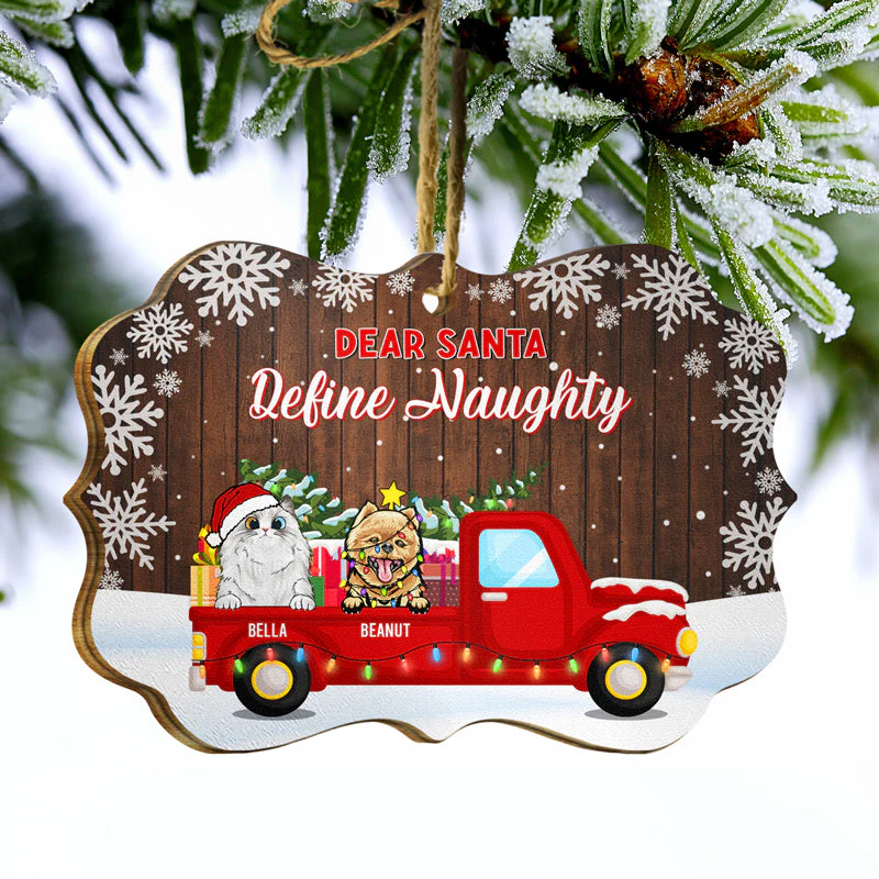 On The Naughty List And Regret Nothing - Funny Christmas Gift For Dog Lovers & Cat Lovers - Personalized Custom Wooden Ornament - Image 3
