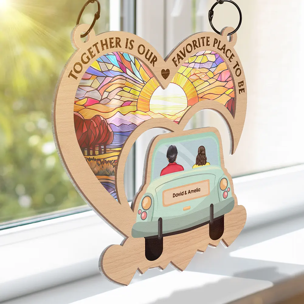 On The Way To Building A Life They Love - Personalized Window Hanging Suncatcher Ornament - Image 3