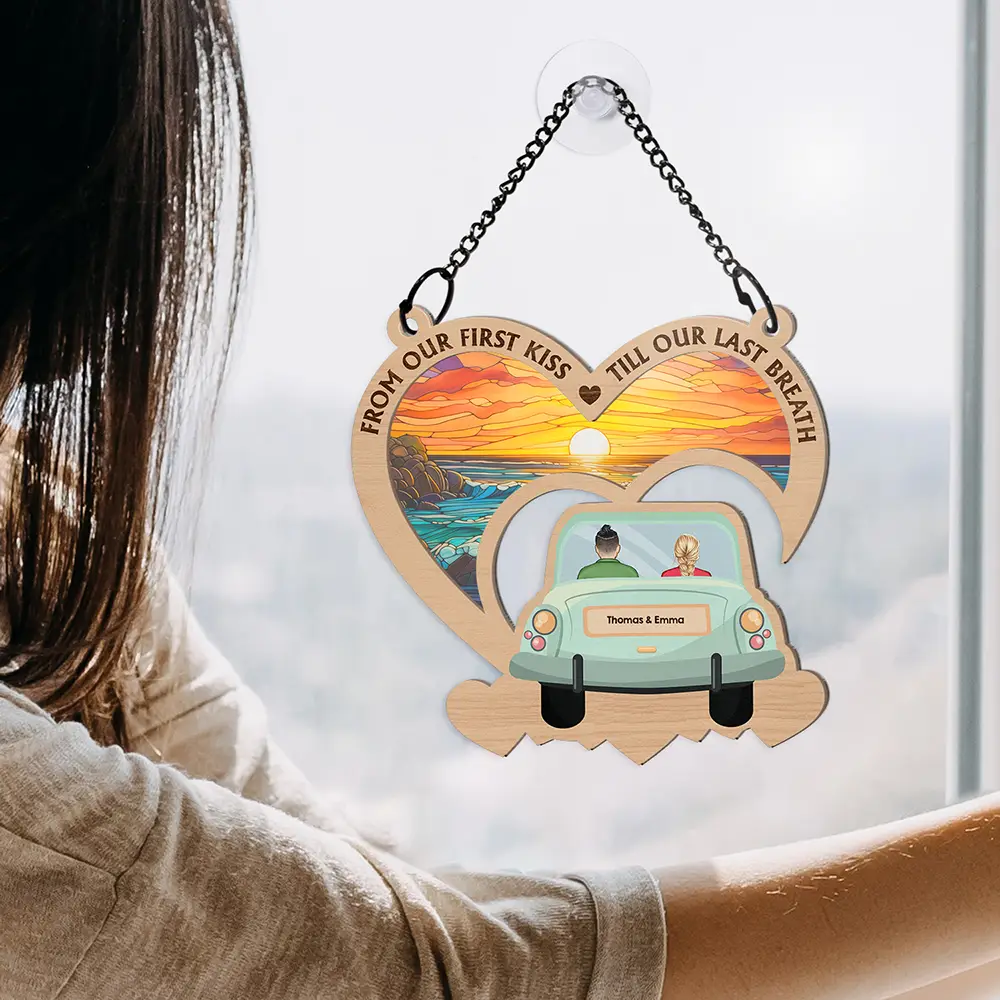 On The Way To Building A Life They Love - Personalized Window Hanging Suncatcher Ornament - Image 4