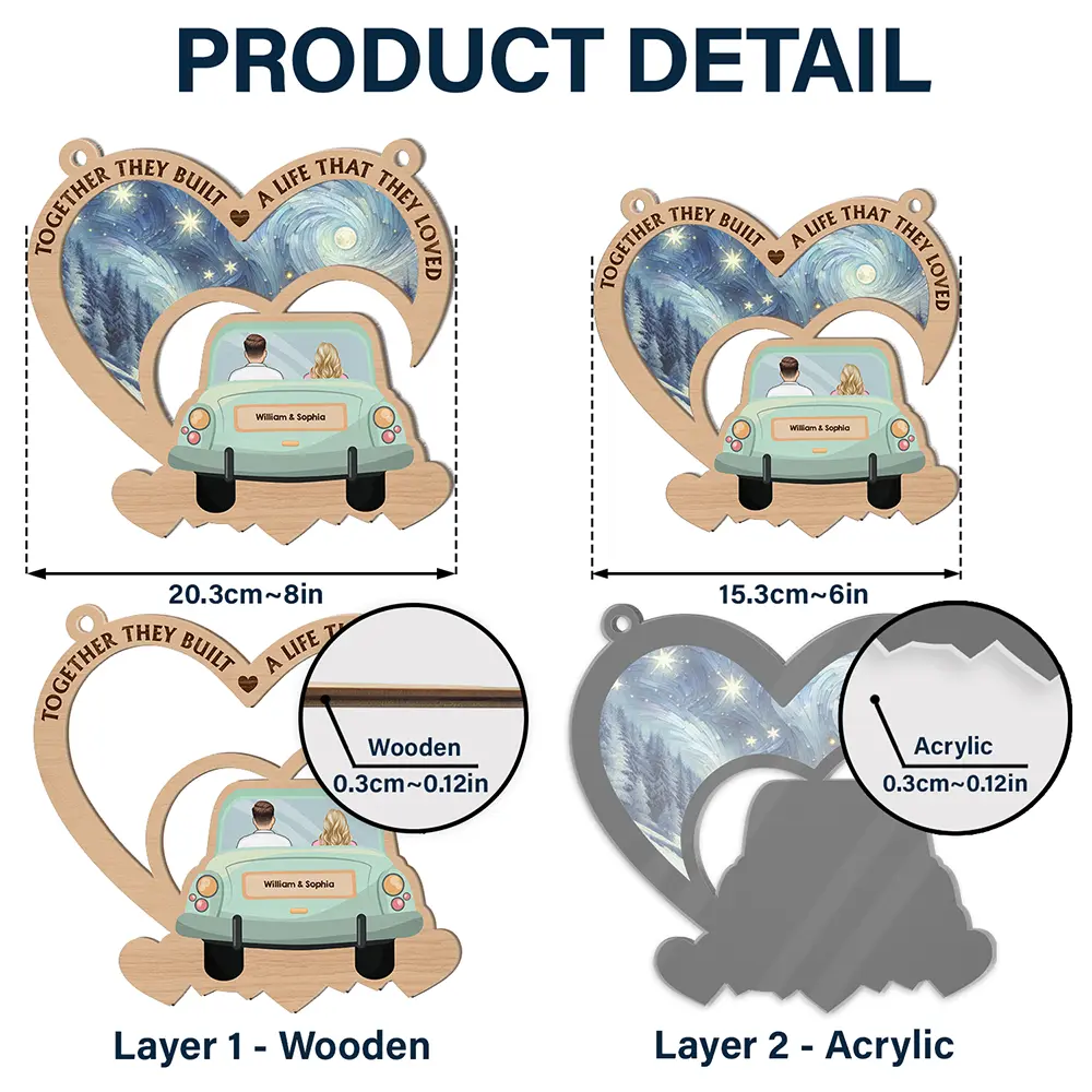 On The Way To Building A Life They Love - Personalized Window Hanging Suncatcher Ornament - Image 5