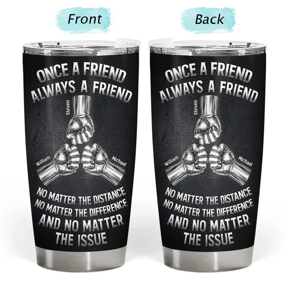 Once A Brother Always A Brother Metal Effect Hand Punch - Personalized Tumbler - Image 3