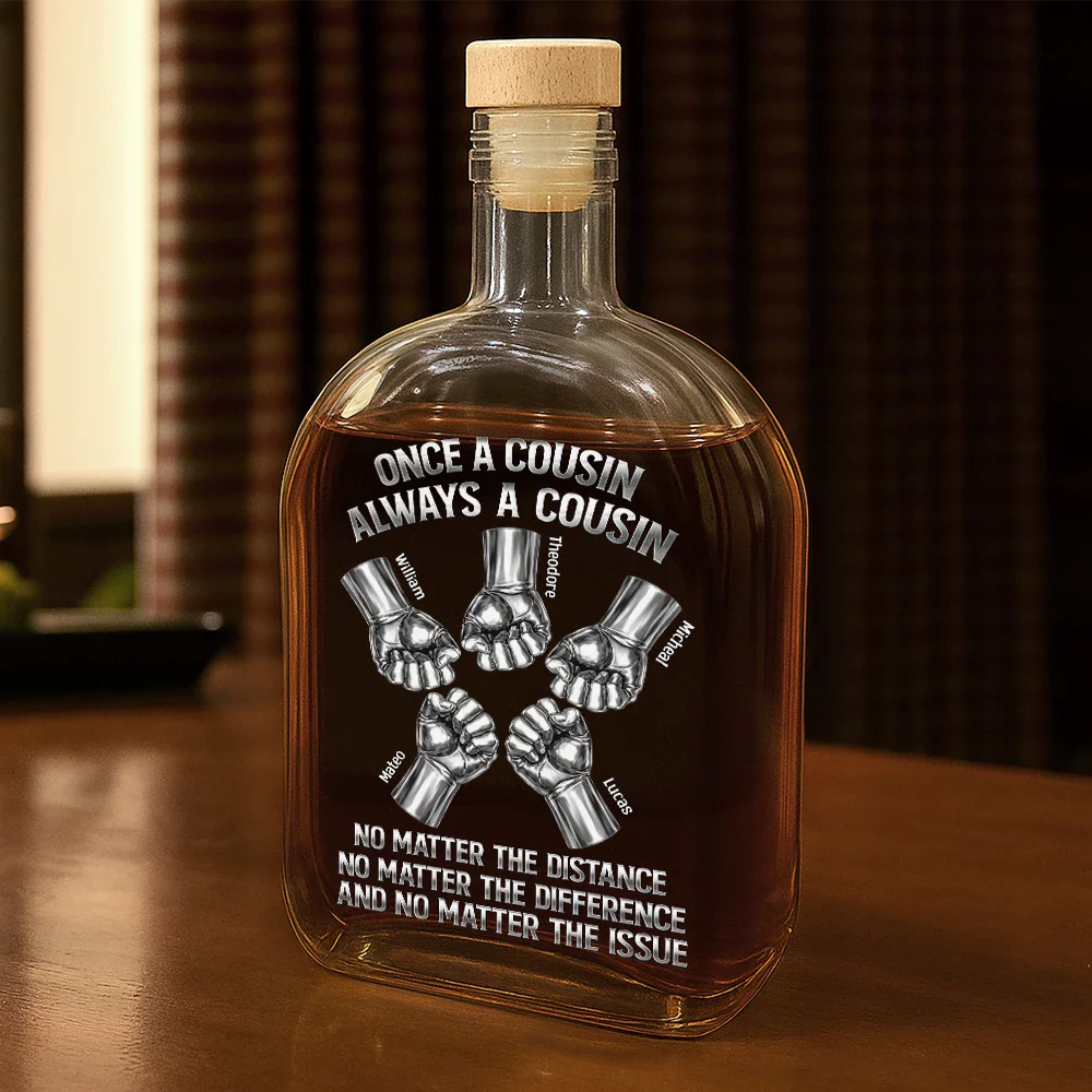 Once A Brother Always A Brother Metal Effect Hand Punch - Personalized Whiskey Bottle - Image 2