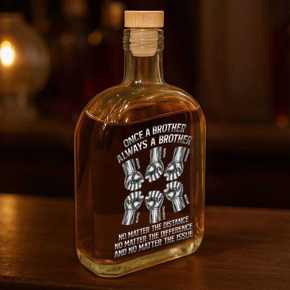 Once A Brother Always A Brother Metal Effect Hand Punch - Personalized Whiskey Bottle - Image 3