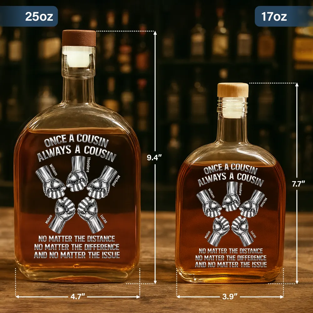 Once A Brother Always A Brother Metal Effect Hand Punch - Personalized Whiskey Bottle - Image 5
