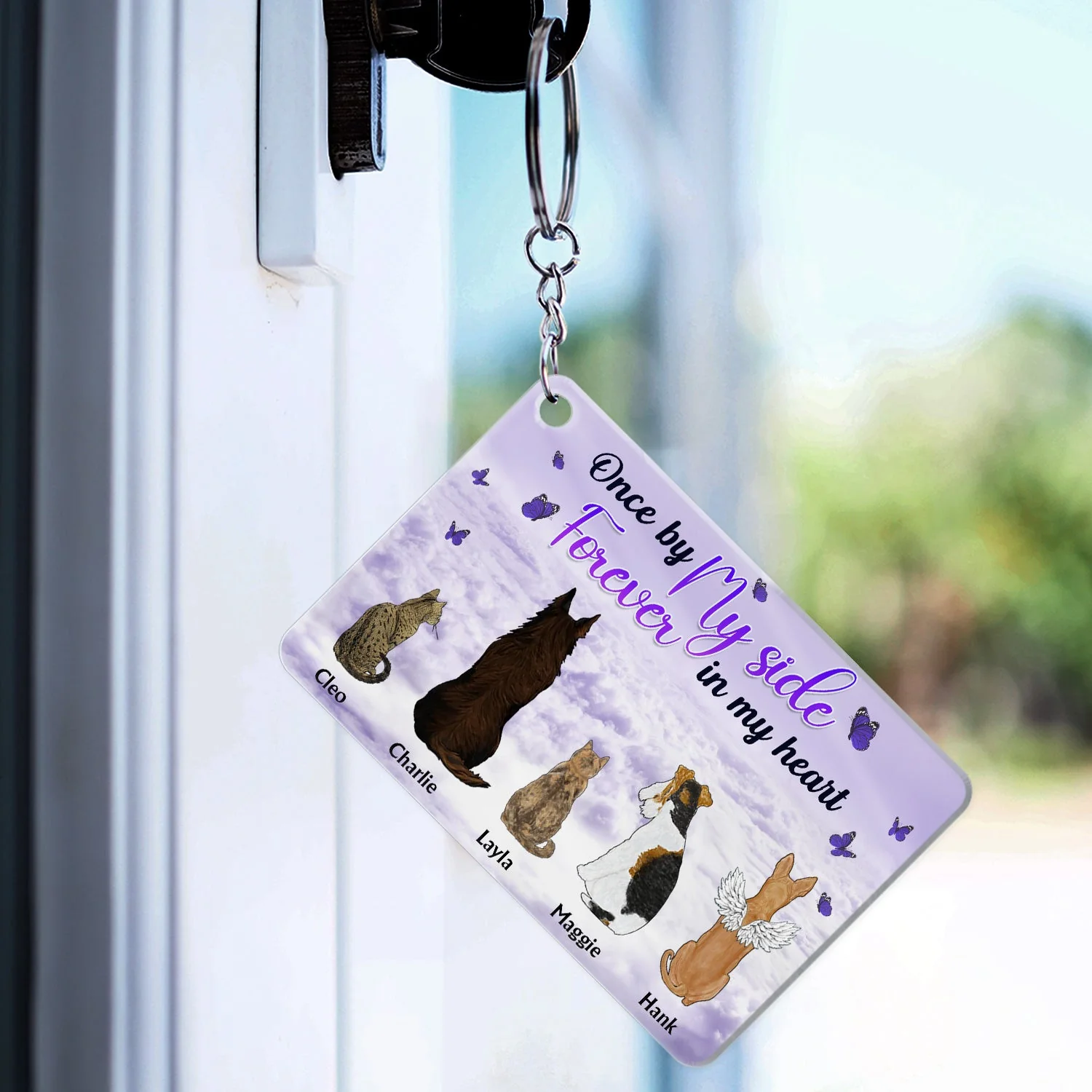 Once By My Side - Memorial Gift For Pet Lovers - Personalized Acrylic Keychain - Image 3