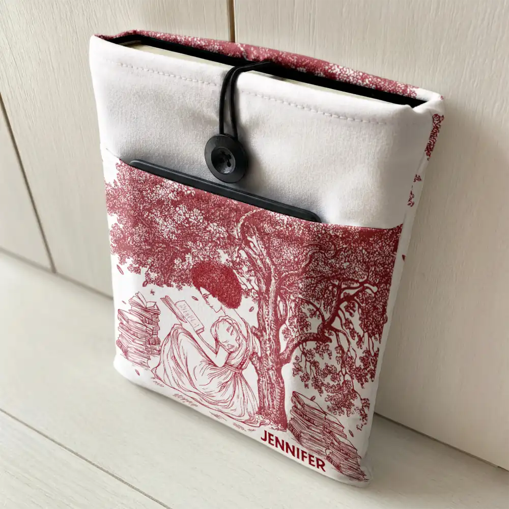 Once Upon A Time Reading Toile Pattern - Personalized Book Sleeve - Image 2