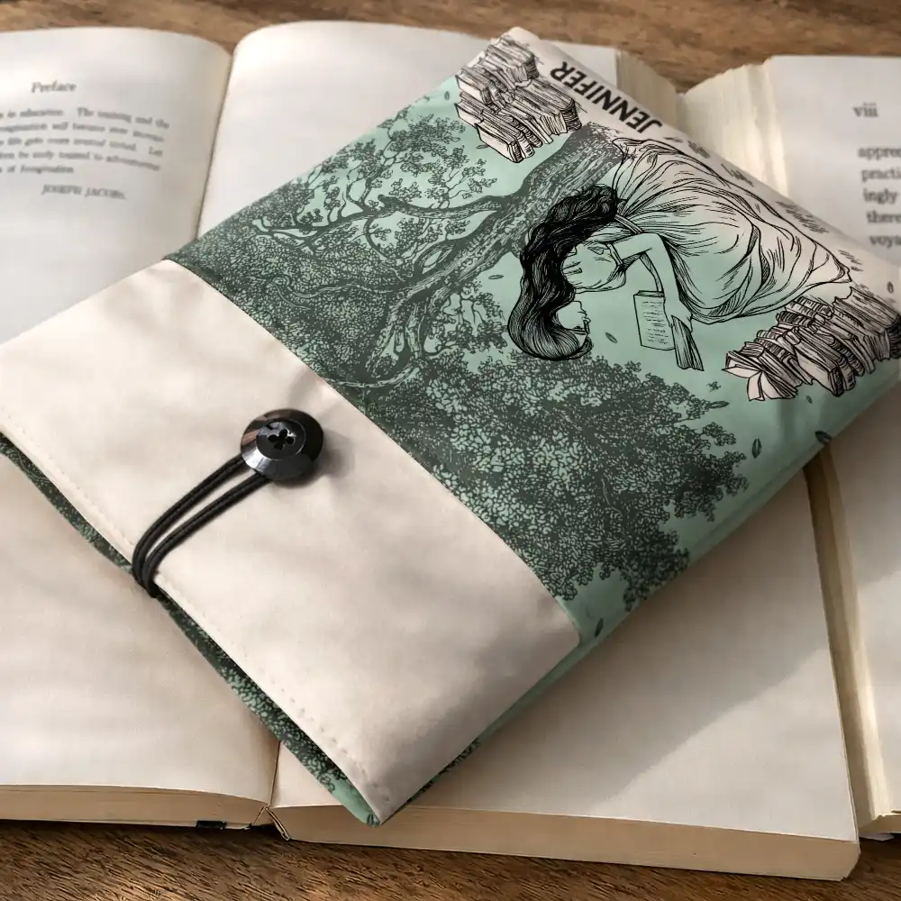 Once Upon A Time Reading Toile Pattern - Personalized Book Sleeve - Image 3