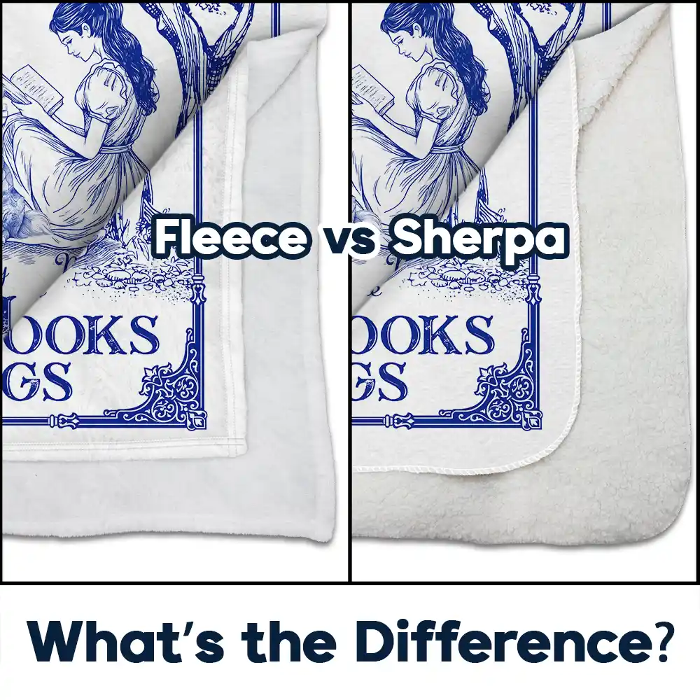 Once Upon A Time There Was A Girl Loved Books & Dogs Cats - Personalized Fleece Blanket, Sherpa Blanket - Image 4