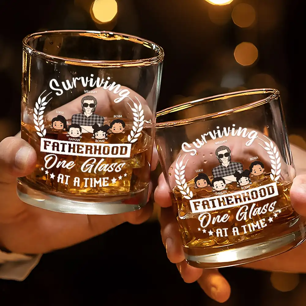 One Glass At A Time - Personalized Whiskey Glass - Image 3