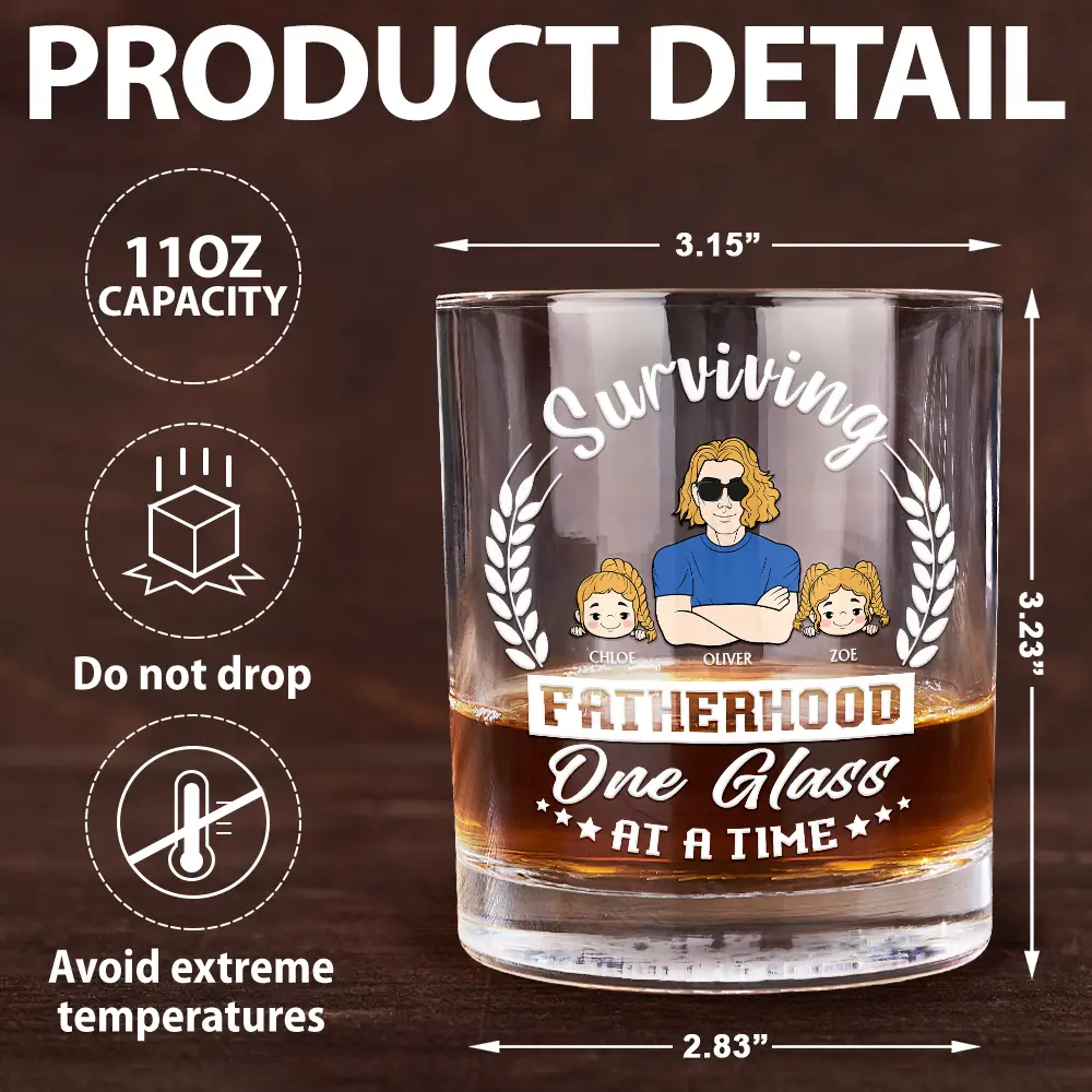 One Glass At A Time - Personalized Whiskey Glass - Image 5