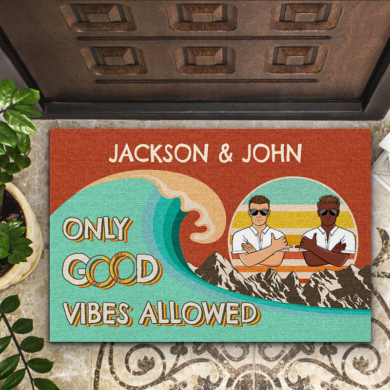 Only Good Vibes Allowed - Gift For Couples - Personalized Custom Doormat - Image 2