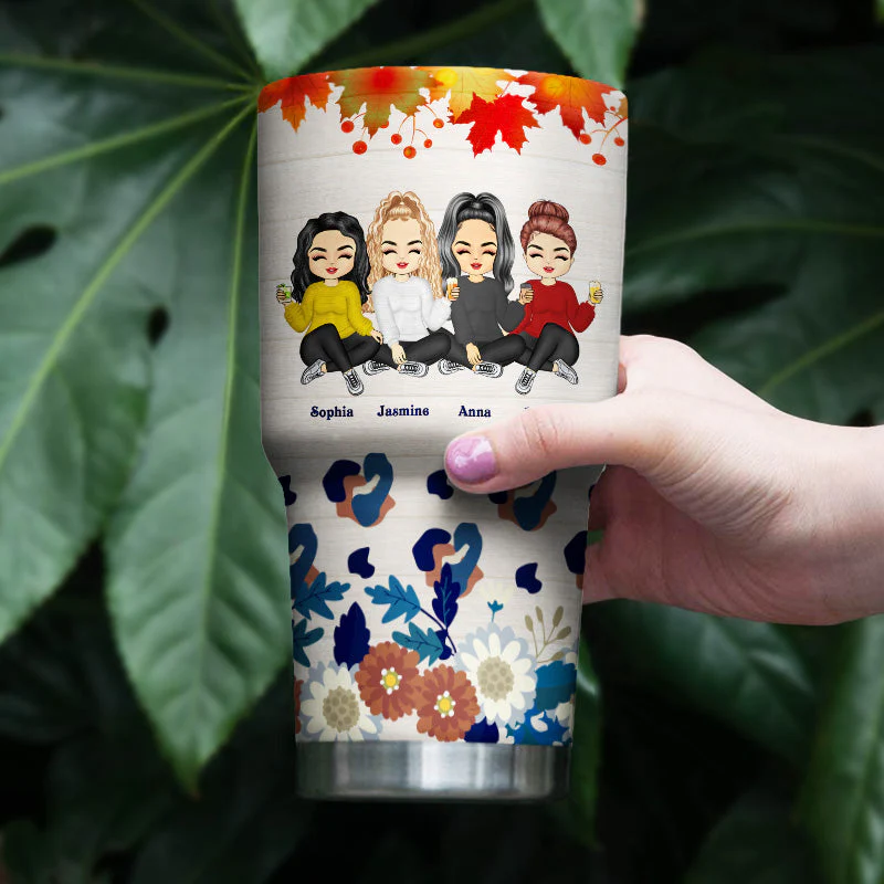 Only True Friends Leave Footprints On Our Heart - Christmas Gift For Besties - Personalized Custom 30 Oz Tumbler - Image 4