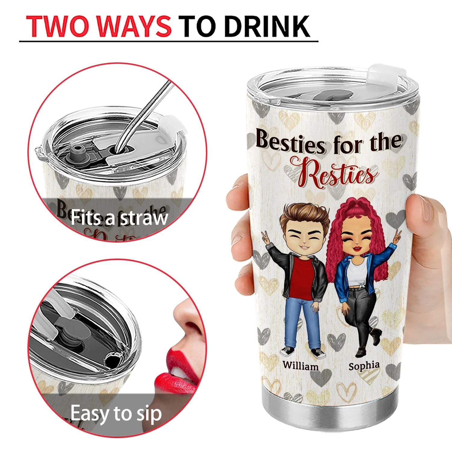 Only True Friends Will Leave Footprints In Your Heart - Gift For Best Friends - Personalized Custom Tumbler - Image 4