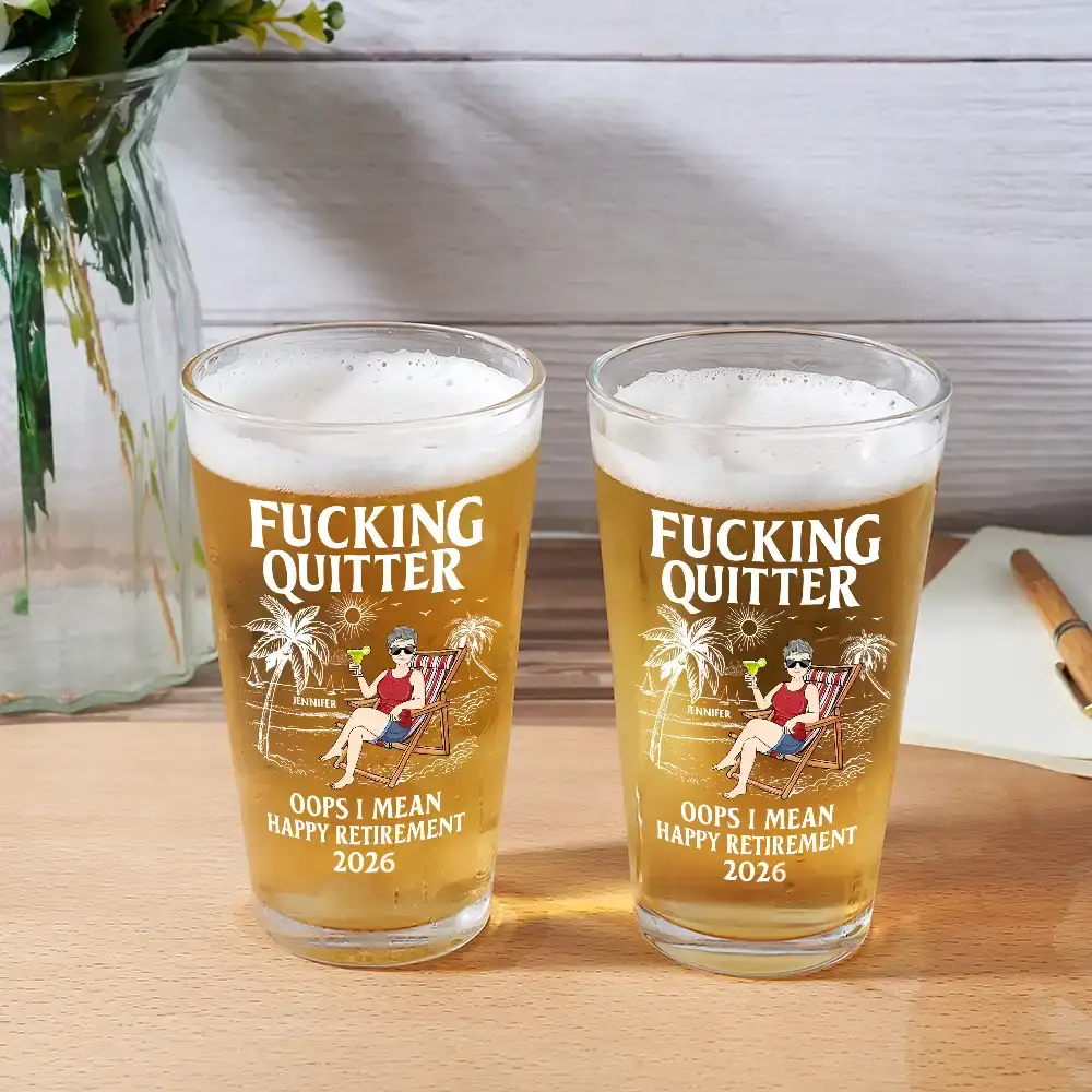 Oops I Mean Happy Retirement - Personalised Beer Glass - Image 2