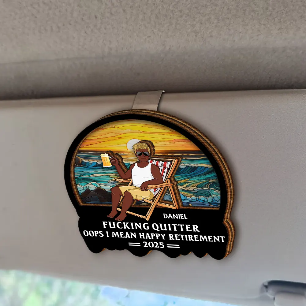 Oops I Mean Happy Retirement - Personalized Custom Shaped Car Visor Clip - Image 2