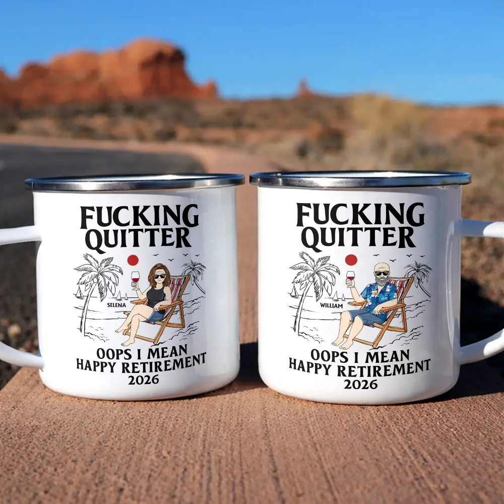Oops I Mean Happy Retirement - Personalized Enamel Mug - Image 6